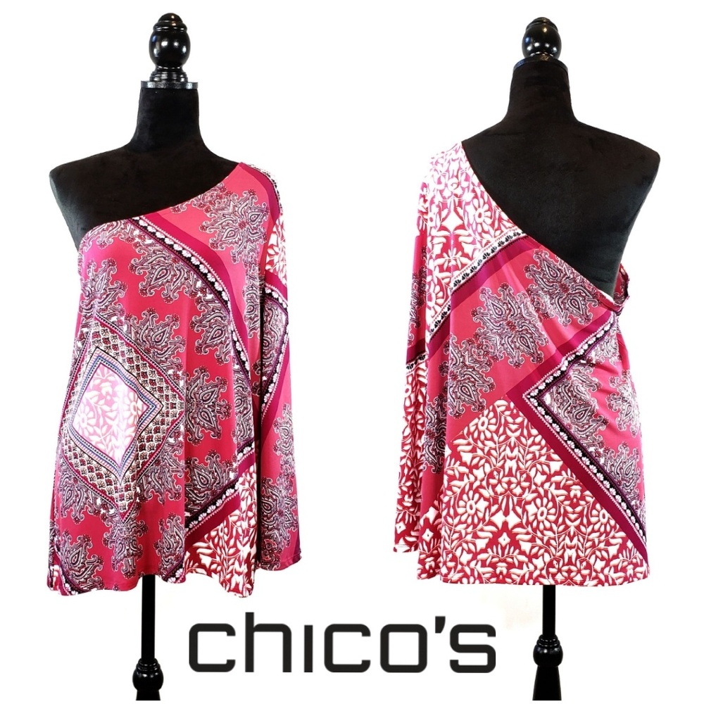 Chico's One-Sleeve Pink Women's Blouse NWOT, XL